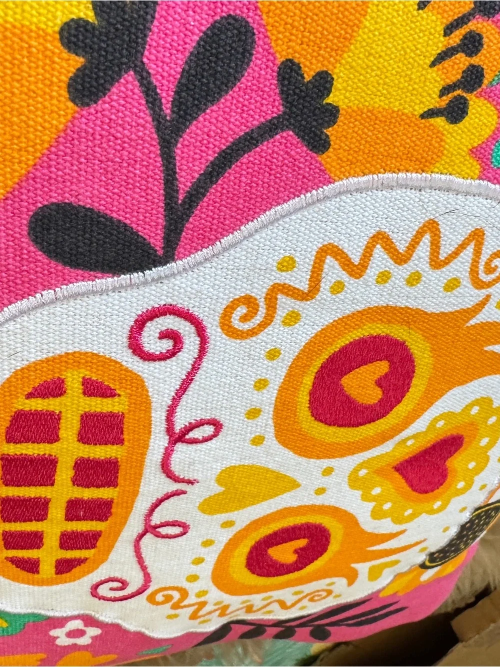 Día de Muertos Sugar skull decorative pillow designed by Flavia Z Drago 16”x 16”